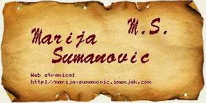 Marija Šumanović vizit kartica